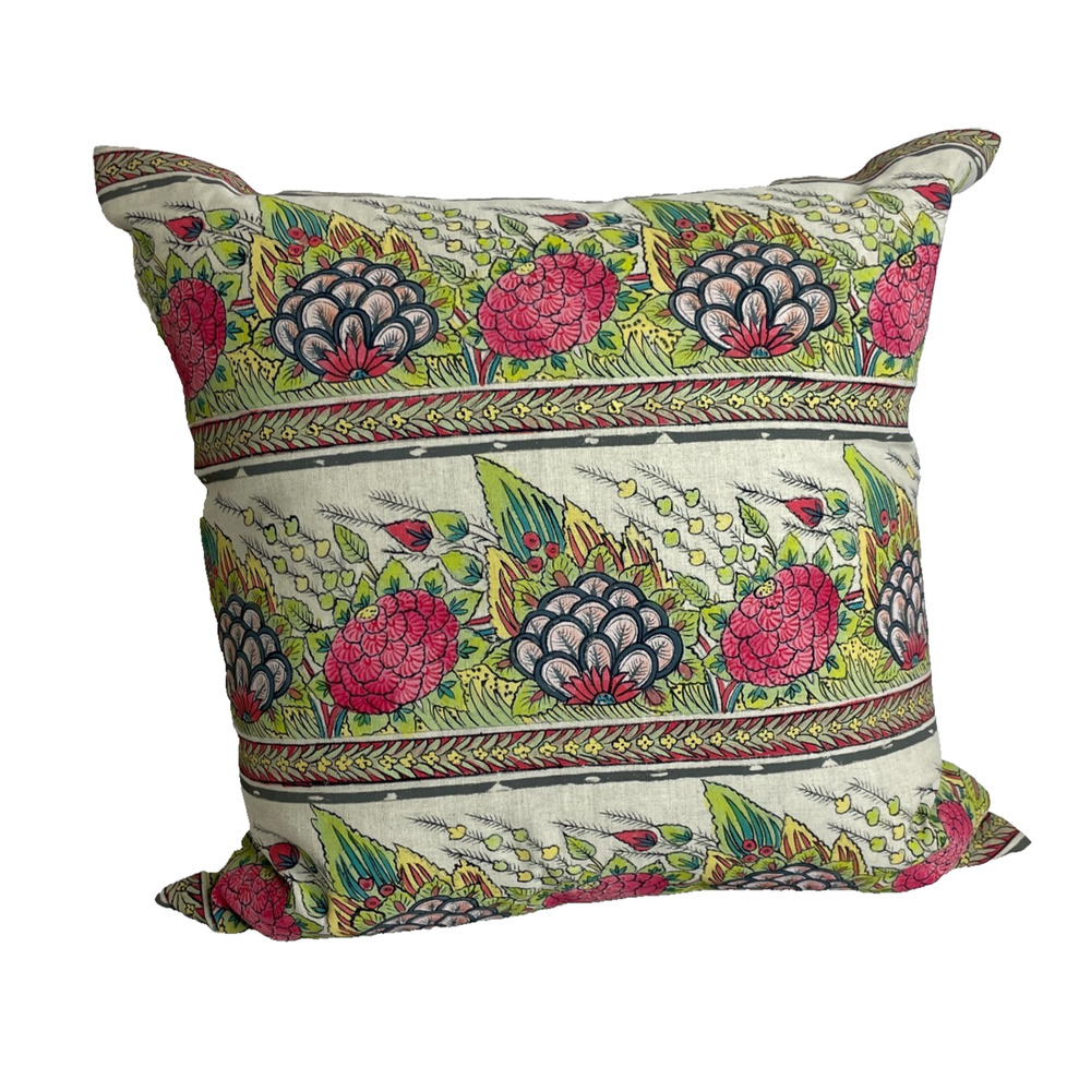 John Robshaw Painted Ganika Patterned Throw Pillow NEW